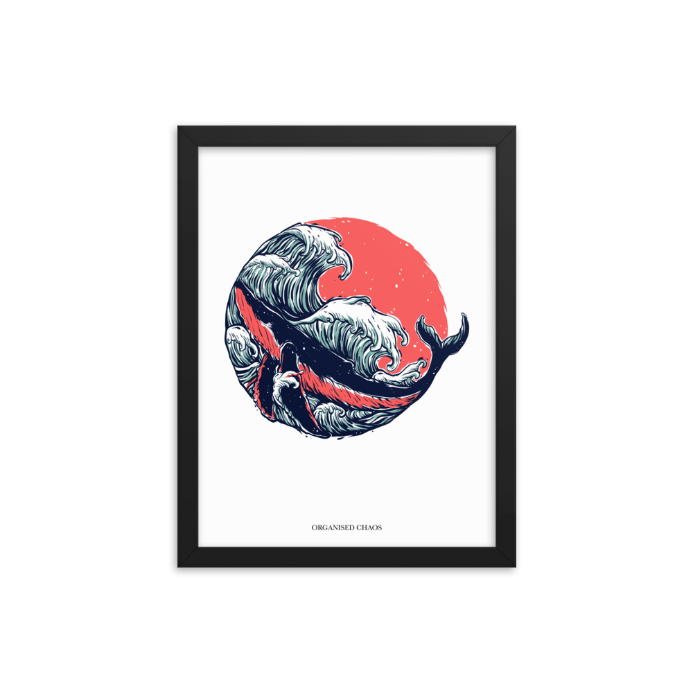 Red Waves - Framed Poster