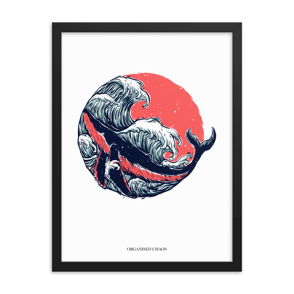 Red Waves - Framed Poster