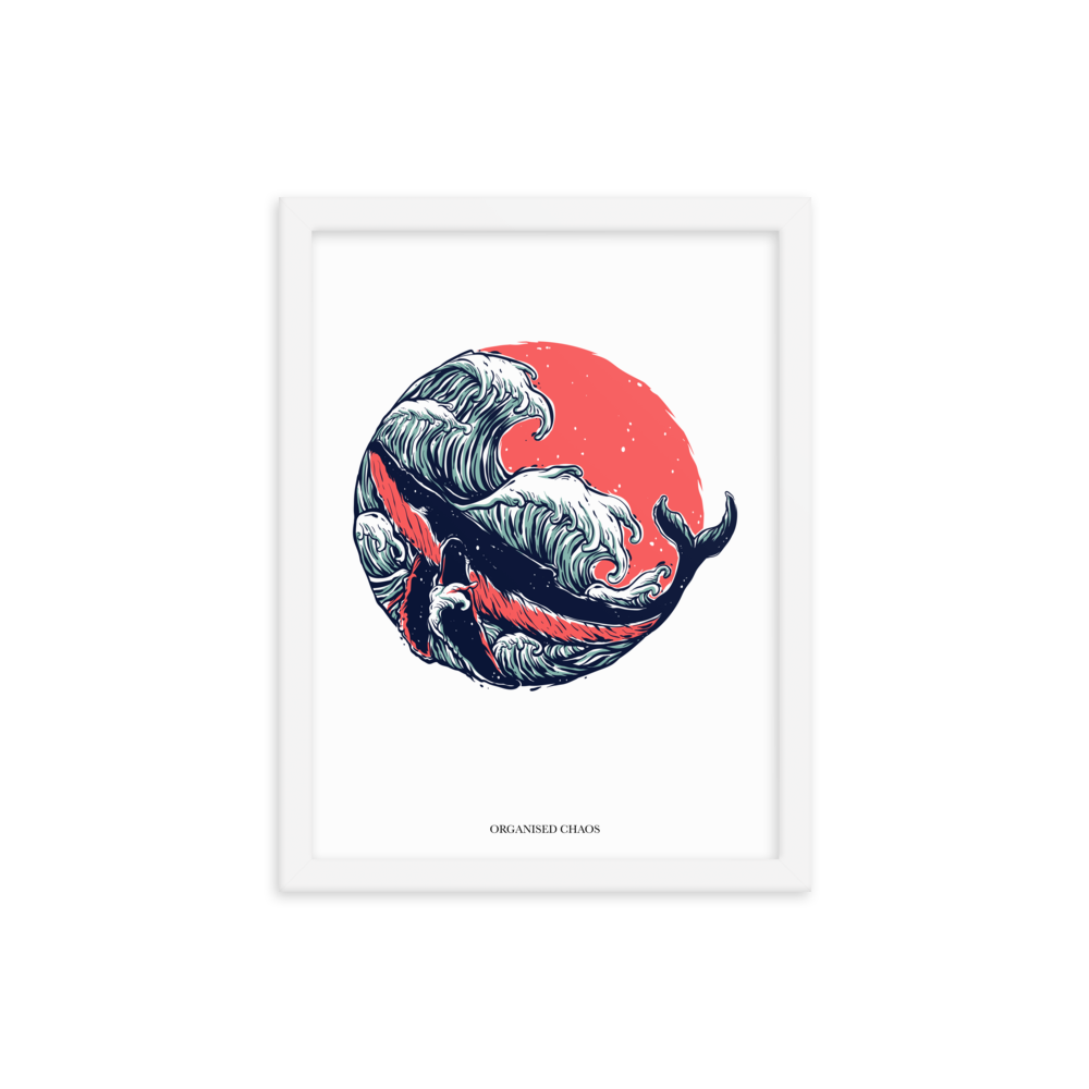 Red Waves - Framed Poster