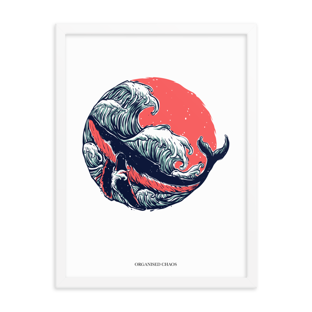 Red Waves - Framed Poster
