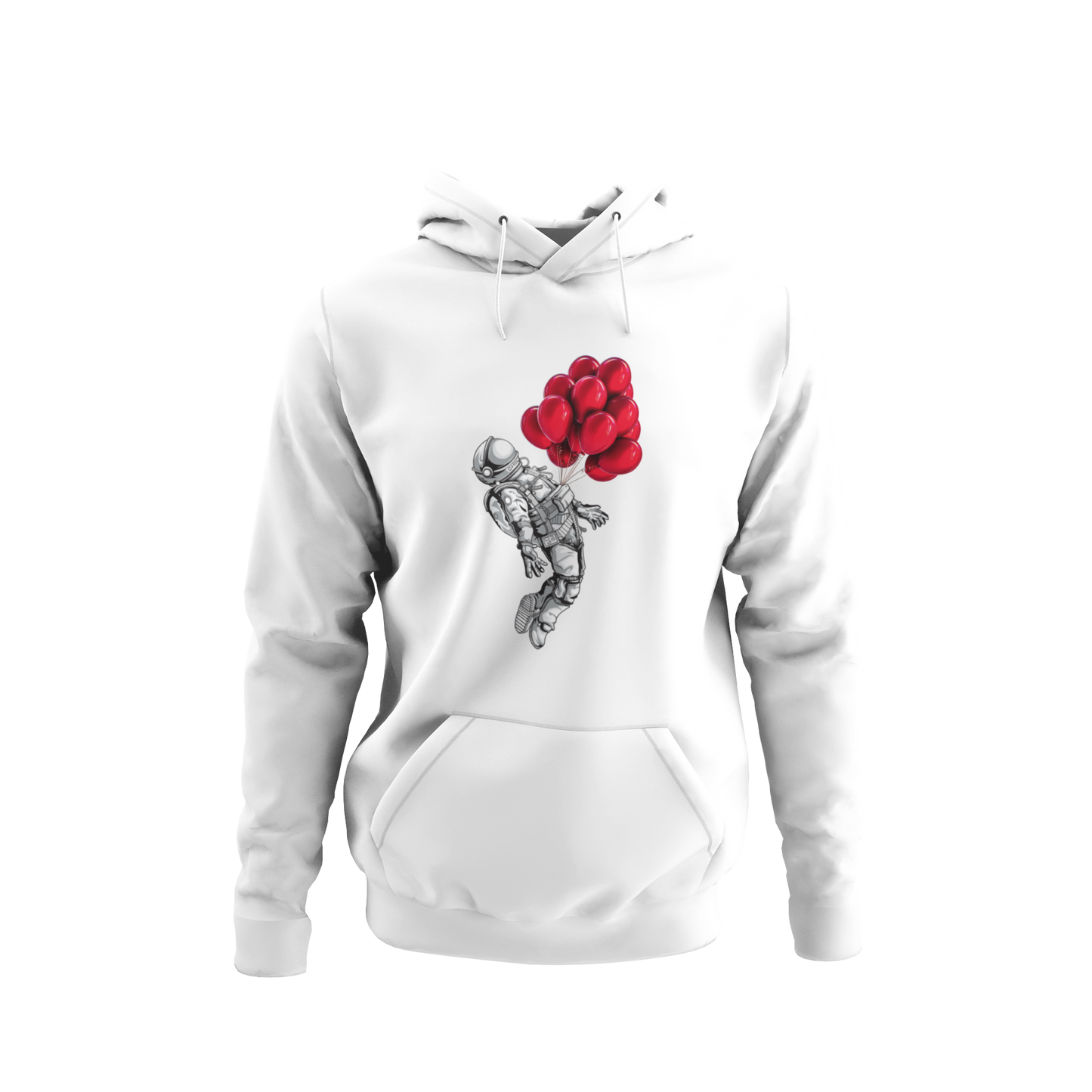 Balloons Astronaut - White Hoodie Men