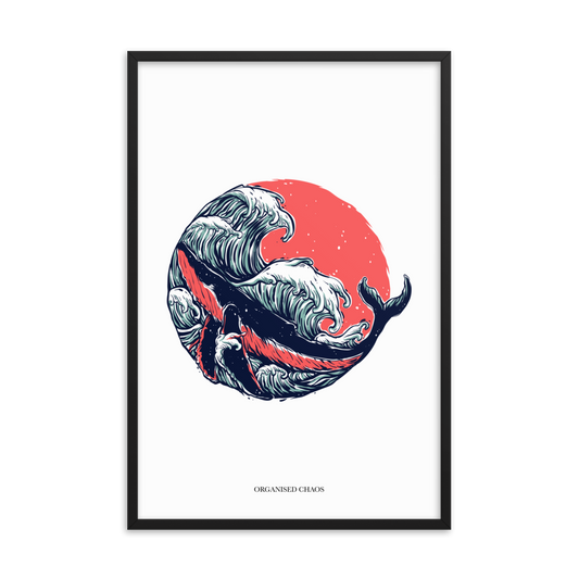 Red Waves - Framed Poster