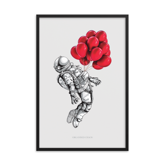 Balloons Astronaut - Framed Poster