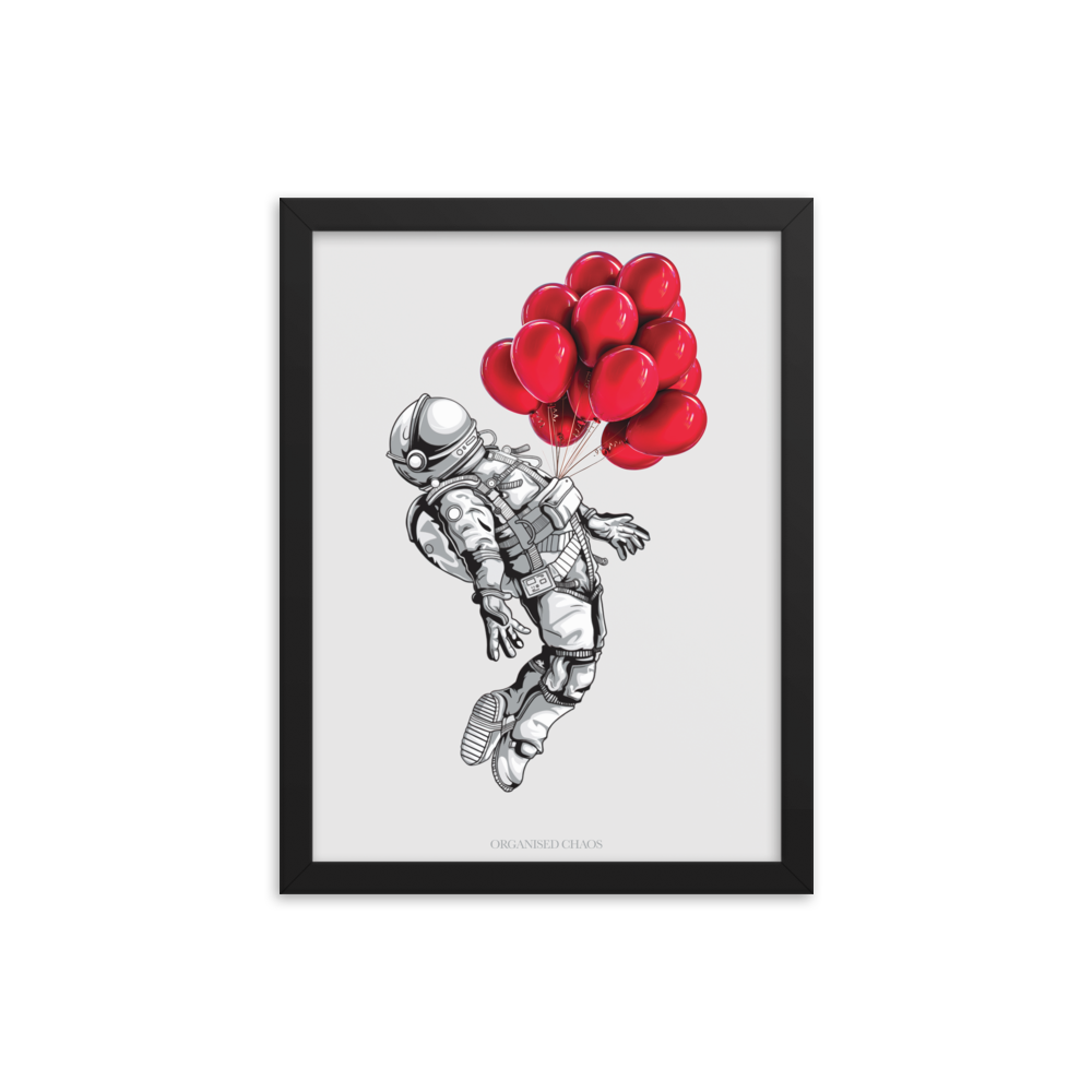 Balloons Astronaut - Framed Poster